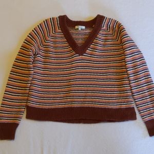 Madewell Arden V-neck crop pullover sweater